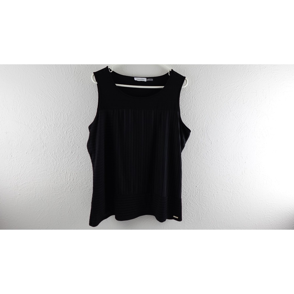 Calvin Klein Knit Layered Sleeveless Longline Top Women's size L